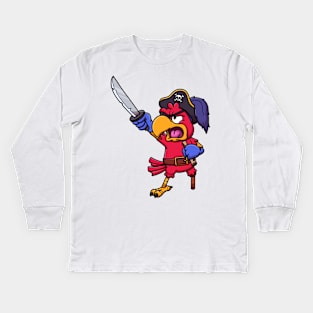 Pirate Parrot Kids Long Sleeve T-Shirt